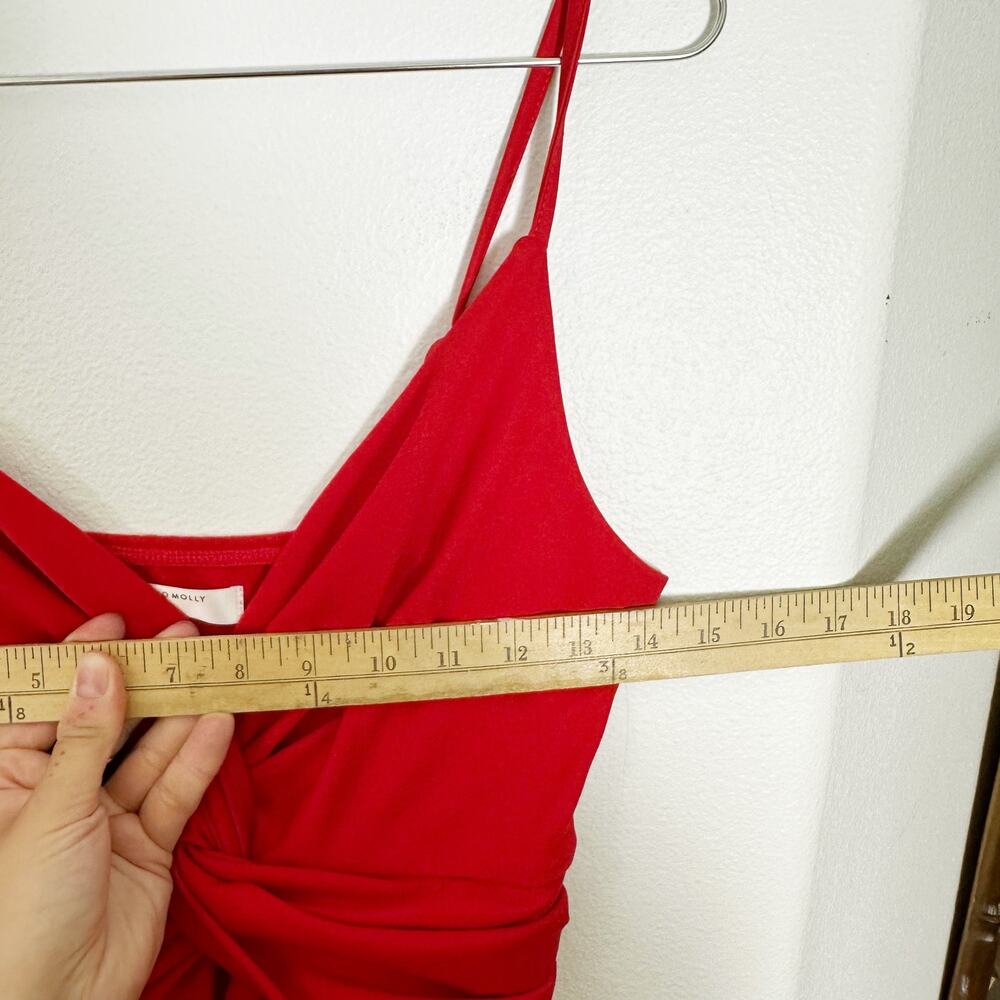 Hello Molly Bodycon Knee-Length Dress Red Knot Front sz M - Picture 9 of 10